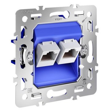Механизм розетки компьютерной двойной RJ45+RJ45 кат.6 S70