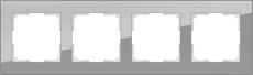 Рамка стеклянная 4 поста WERKEL Favorit WL01-Frame-04 / W0041115 серый