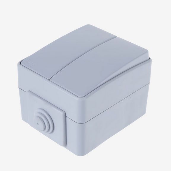 Выключатель двухклавишный IP65-2 беспроводной накладной (CR2032) IP65