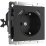 Штепсельная розетка встраиваемая WERKEL 16A 250V W1171508 с/з, шторками и USBx2 черный матовый