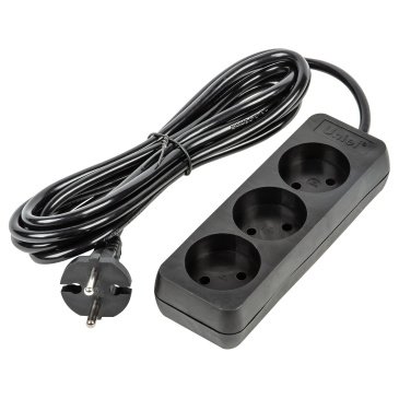удлинитель без заземления Uniel UL-00009983 S-CU3-3 BLACK 3м Ultra