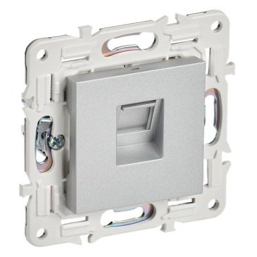 Розетка встраиваемая компьютерная IEK SKANDY SK-K10-2-K23 SK-K02S RJ45 кат.6 серебряный