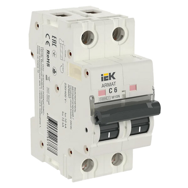 Автоматический выключатель 2-пол.  6А M10N C 10kA AR-M10N-2-C006 ARMAT IEK