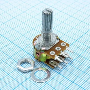 Резистор 16K2 KC 2x 500K сдвоенный (вал с насечкой L-20мм)