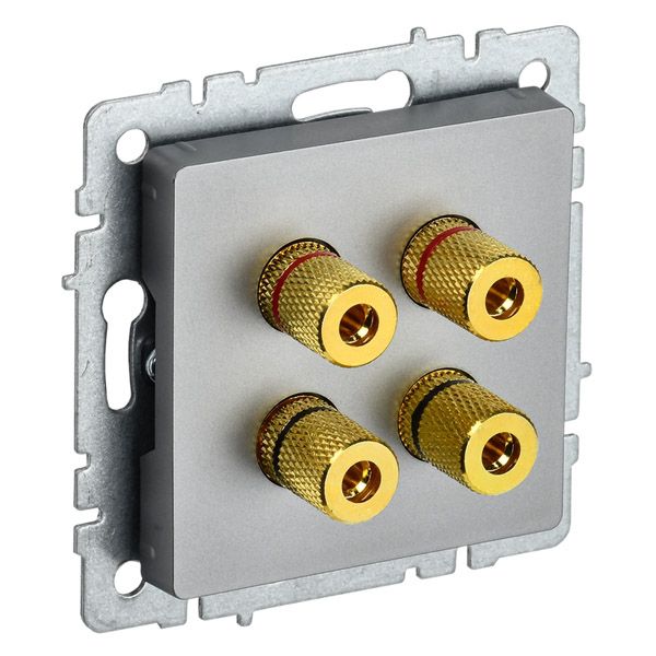 Розетка встраиваемая аудио IEK BRITE BR-S40-K46 РА10-БрС сталь