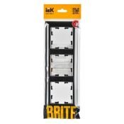 Рамка пластик 3 поста IEK BRITE BR-M32-12-2-K23 РУ-3-Бр хром/черный
