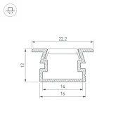 алюминиевый профиль KLUS PDS-FS-2000 ANOD BLACK 040734