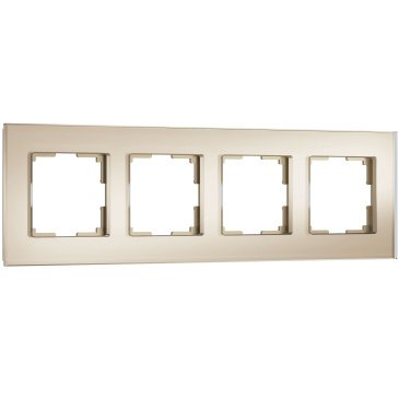 Рамка стеклянная 4 поста WERKEL Senso W0043111 шампань