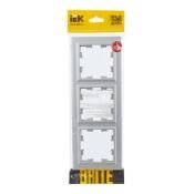Рамка пластик 3 поста IEK BRITE BR-M32-K47 РУ-3-БрА алюминий