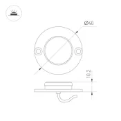 светильник  1.2W Белый дневной 024926(1) ART-DECK-LAMP-R40 24V круглый накладной серебристый