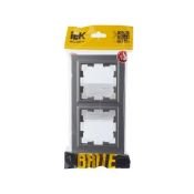 Рамка пластик 2 поста IEK BRITE BR-M22-44-K46 РУ-2-БрС-44 сталь IP44