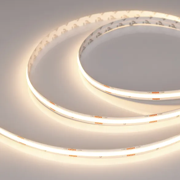 Светодиодная лента Белый теплый COB 24V  4.8W/m 420Led/метр 048824 COB-X420-10mm  2700K 15m