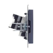 Розетка двойная RJ11+RJ45 кат.5E РК/Т12-БрМ маренго BR-KT20-O-1-K35 BRITE IEK