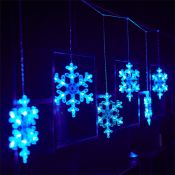 гирлянда   6W  ЗАНАВЕС Снежинки Синий UL-00007336 LD-E1503-072-DTA BLUE IP20 SNOWFLAKES-3