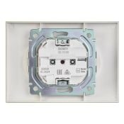 Штепсельная розетка встраиваемая двойная IEK SKANDY 10А SK-R20-10-K10-F SK-R10B без з/к без шторок в сборе арктический бежевый