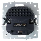 Штепсельная розетка встраиваемая IEK BRITE 16А BR-R14-16-U22-018-K45 РЮш11-1-БрТБ с з/к и шторками с USB A+C 18Вт бронза