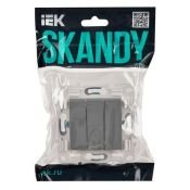 Выключатель встраиваемый трехклавишный IEK SKANDY SK-V30-0-10-K03 SK-V11Gr серый