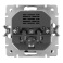 Штепсельная розетка встраиваемая WERKEL 16A 250V WL08-SKGS-USBx2-IP20 с/з, шторками и USB  черный