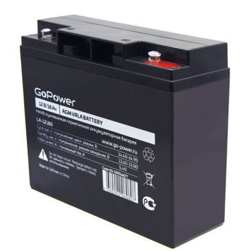 аккумулятор свинцово-кислотный  18 A/h 12V LA-12180 GoPower