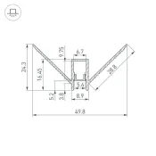 алюминиевый профиль DECORE-S6-EXT-COMFORT-2000 ANOD внешний 043162