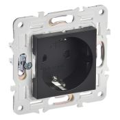 Штепсельная розетка встраиваемая IEK SKANDY 16А SK-R14-16-1-K02 SK-R06B с з/к и шторками безвинтовое крепление черный
