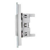 Штепсельная розетка встраиваемая двойная IEK SKANDY 10А SK-R20-10-K01 SK-R03W без з/к без шторок в сборе стекло арктический белый