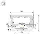Архитектурный силиконовый профиль WPH-FLEX-3020-TOP-S16-5m WHITE 062408