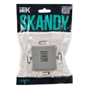 Розетка встраиваемая компьютерная IEK SKANDY SK-K10-2-K23 SK-K02S RJ45 кат.6 серебряный