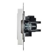 Штепсельная розетка встраиваемая IEK BRITE 10А BR-R13-10-K91 РСш10-2-БрАБ без з/к с з/ш арктический белый