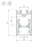 алюминиевый профиль S2-LUX с экраном S2-LINE-4067-2500 ANOD+OPAL  021172