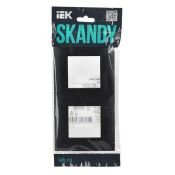 Рамка пластик 2 поста IEK SKANDY SK-M22-K02 SK-F02Bl черный