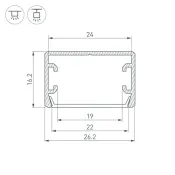 алюминиевый профиль KLUS PLS-LOCK-H16-SMT-3000 ANOD BLACK 044807