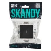 Выключатель встраиваемый одноклавишный проходной с подсветкой IEK SKANDY SK-V12-1-10-K48 SK-V08T титан