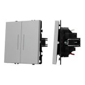 Выключатель встраиваемый двухклавишный непроходной Arlight 059418 SWT-NOBE-MK02-SFPL-L-IS с подсветкой никель