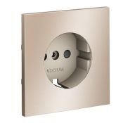 Накладка для розетки с заземлением и защитными шторками S70 Metal платина