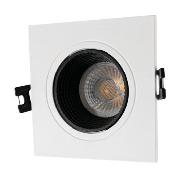 Встраиваемый светильник без лампы DENKIRS RODVIG DK3071-WH+BK GU10/GU5.3 белый/черный квадратный