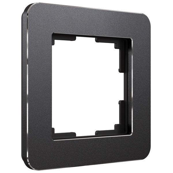 Рамка металлическая 1 пост WERKEL Platinum W0012608 черный алюминий