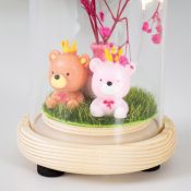 фигурка  светодиодная  колба &quot;Два мишки&quot;, 8х8х16 см, батарейки 3хLR44, свечение тёплое белое