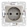 Штепсельная розетка встраиваемая IEK SKANDY 16А SK-R14-16-1-K37 SK-R06Sh с з/к и шторками безвинтовое крепление шампань