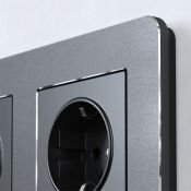 Рамка металлическая 2 поста WERKEL Platinum W0022608 черный алюминий
