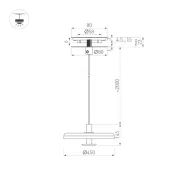 Подвесной светильник  12W Белый теплый 057225 SP-KOTARO-R450 36 deg 230V TRIAC 2700K круглый серый