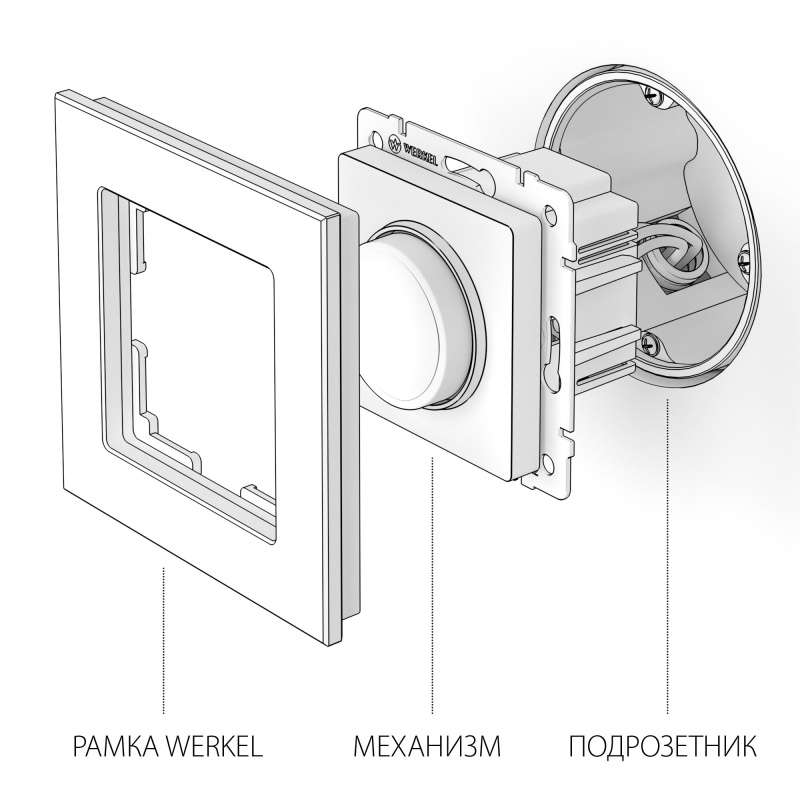 Диммер WERKEL  WL04-DM600 / W1142004 графит рифленый