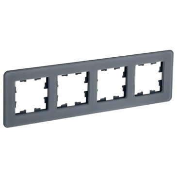 Рамка стеклянная 4 поста IEK BRITE BR-M42-G-41-K53 РУ-4-2-Бр графит RE