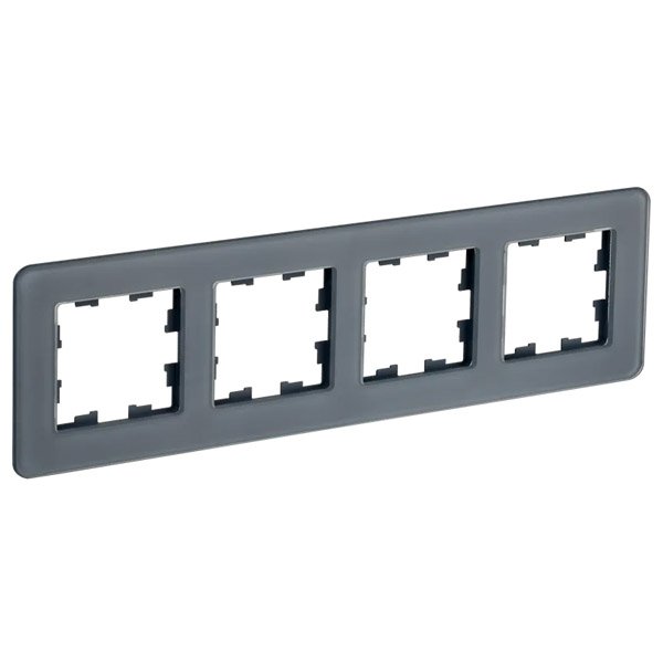 Рамка стеклянная 4 поста IEK BRITE BR-M42-G-41-K53 РУ-4-2-Бр графит RE