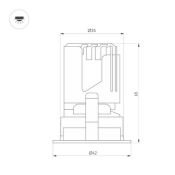 Встраиваемый светильник   3W Белый теплый 059101 MS-ARADO-BUILT-R35 36 deg IP20 круглый белый металл