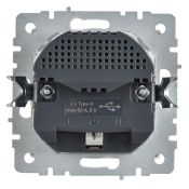 Штепсельная розетка встраиваемая IEK BRITE 16А BR-R14-16-U21-D31-K91 РЮш10-2-БрАБ с з/к и шторками с USB A+A 3,1А арктический белый