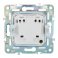 Штепсельная розетка встраиваемая IEK SKANDY 10А SK-R10-10-K23 SK-R02S без з/к без шторок серебряный