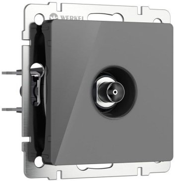 ТВ-розетка встраиваемая оконечная  WERKEL W1183044 графит акрил