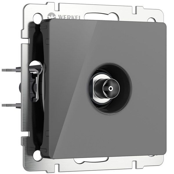ТВ-розетка встраиваемая оконечная  WERKEL W1183044 графит акрил