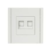 Розетка встраиваемая компьютерная IEK FORTE&PIANO двойная RJ45 кат.5E FP233 белый FP-K20-1-K01